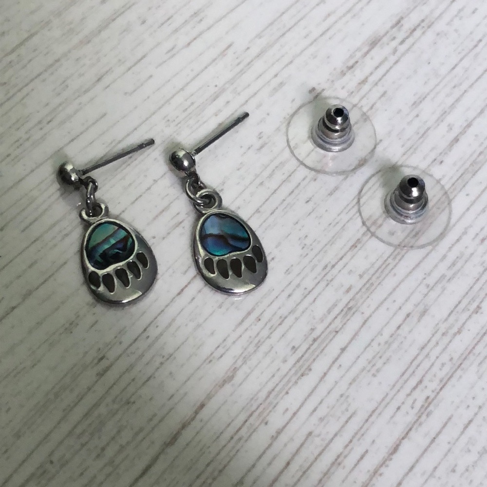 Marbled Bear Footprint Earrings